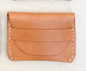 Fold Over Wallet - Natural Leather