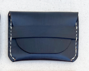 Fold Over Wallet - Black Leather