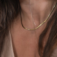 Solid Gold Serpentine Necklace