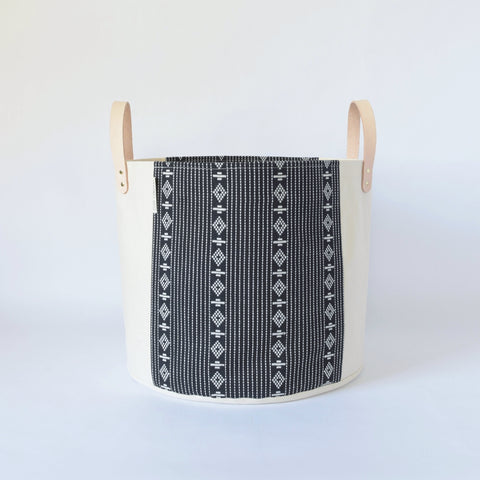 Medium Canvas Bucket Basket - Black
