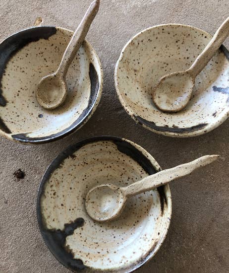 Luna Spoon + Dip Bowl Set - Sand