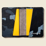 Compact Bifold Wallet - Blue Camo + Yellow
