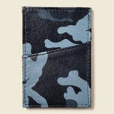 Minimalist Leather Wallet - Blue Camo