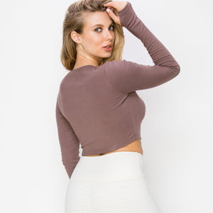 The Live In Cropped Long Sleeve Top - Cassis
