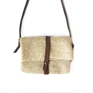 Rosa Woven Satchel Bag - White