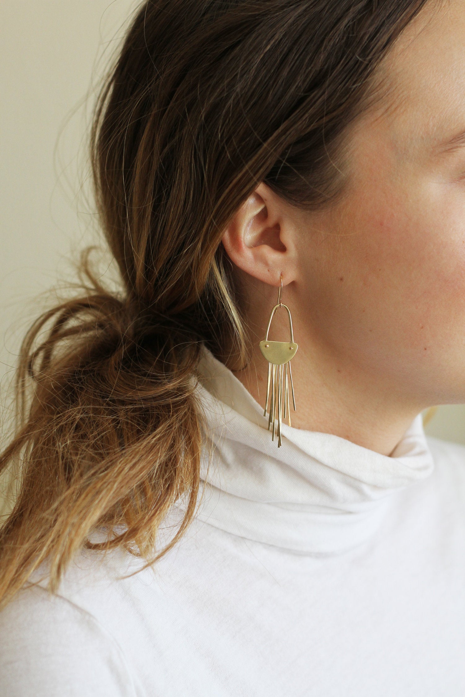 Mini Calliope Earrings - Brass