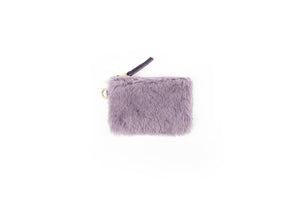 Shearling Coin Pouch - Lilac