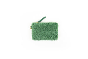 Shearling Coin Pouch - Mint