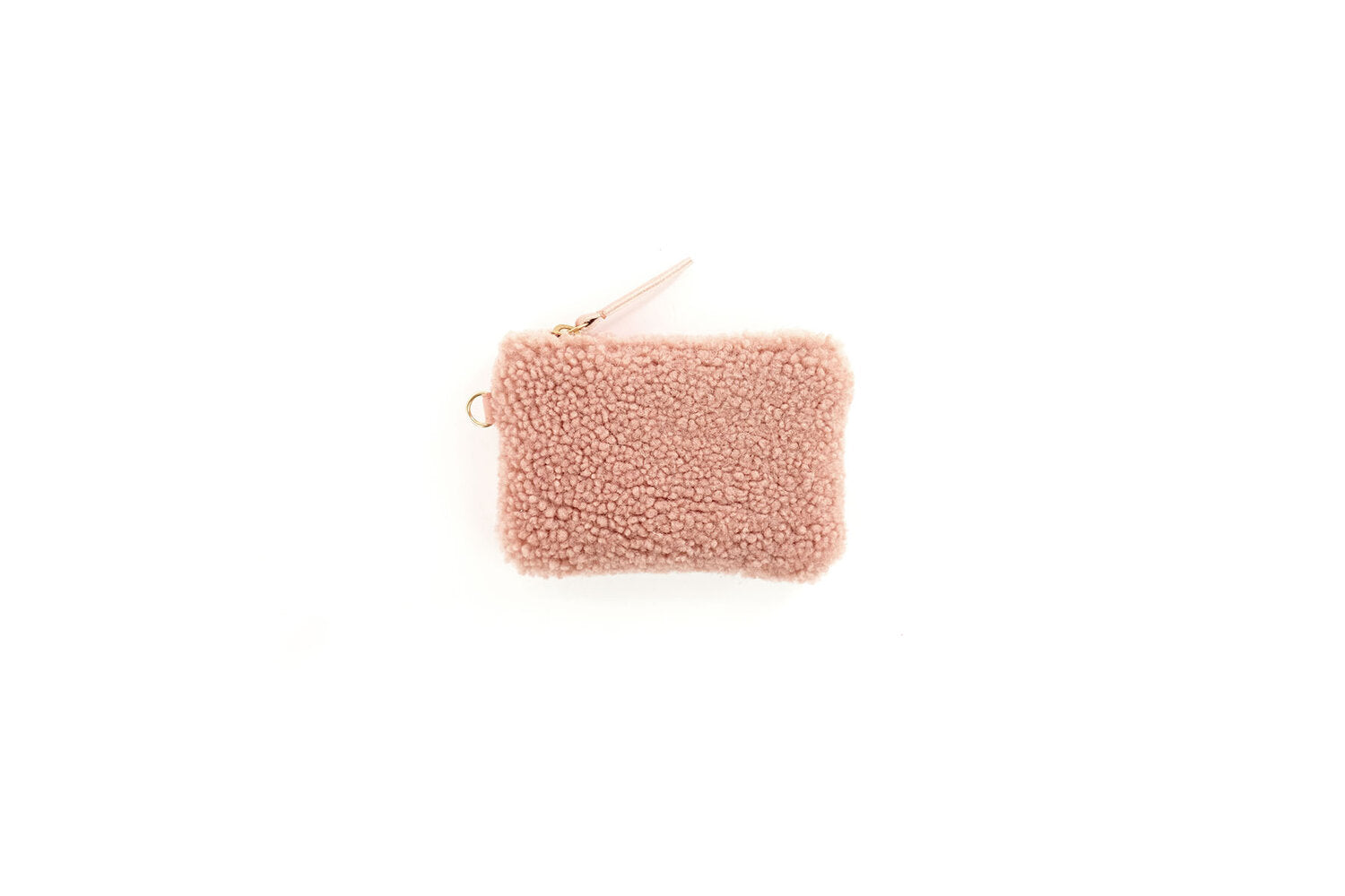 Shearling Coin Pouch - Blush