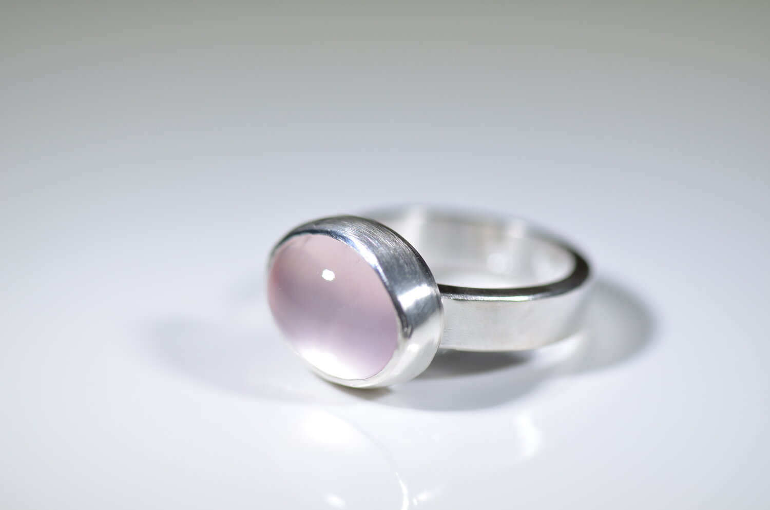 Rose Quartz + Sterling Silver Ring