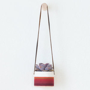 Small Canvas Hanging Planter - Red + Blue with 06