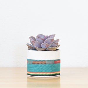 Small Canvas Sitting Planter - Turquoise 5