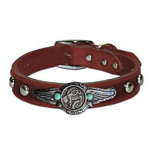 Sweetbird Studio Wingman Dog Collar (Brown Leather) 16::Brown Leather