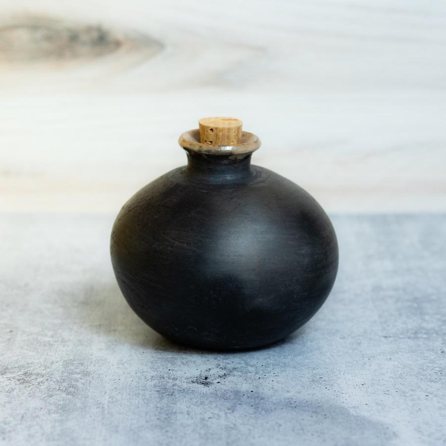 Hand-crafted Black Clay Mezcal Vessel - (Globe)