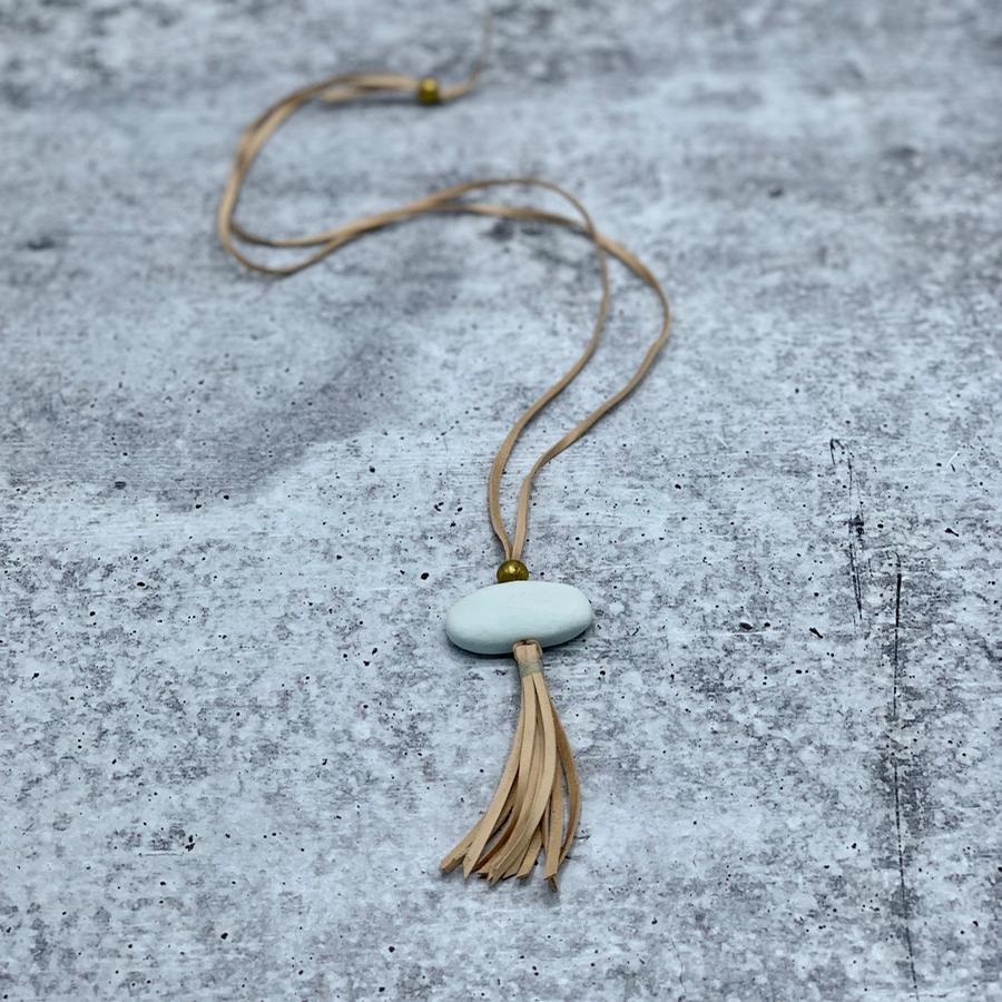 Small Pebble Necklace - (Natural White)